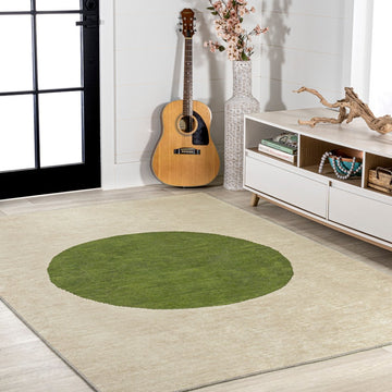 Cirkel Minimalist Geometric Dot Machine-washable Area Rug